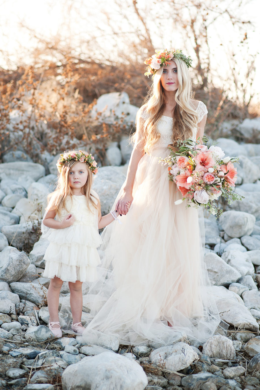 Gold + Peach Mother & Daughter Bridal Inspiration