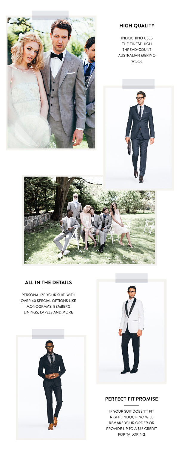 Custom Suits for Your Groom + Groomsmen from Indochino