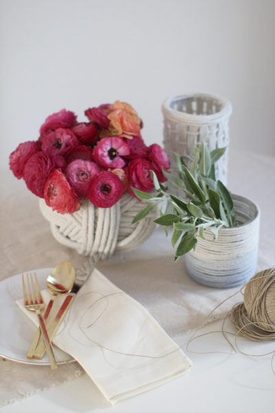 DIY rope vases