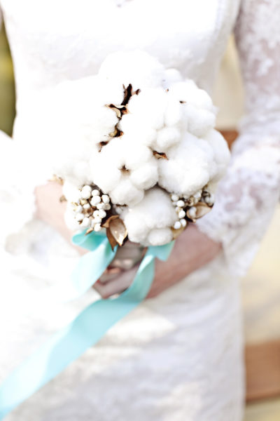 cotton wedding bouquet