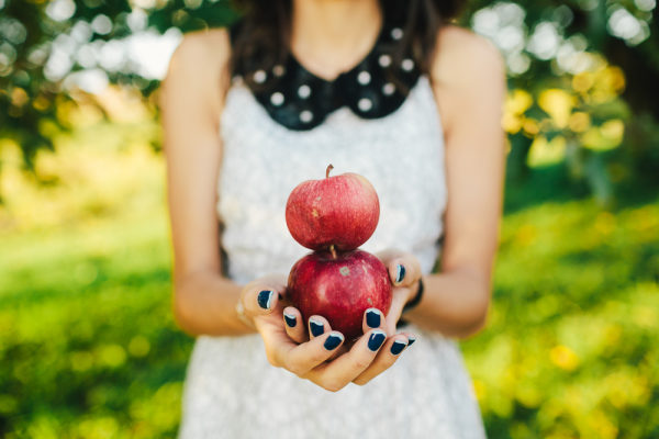 Apple orchard engagement photo. www.rebeccachan.ca